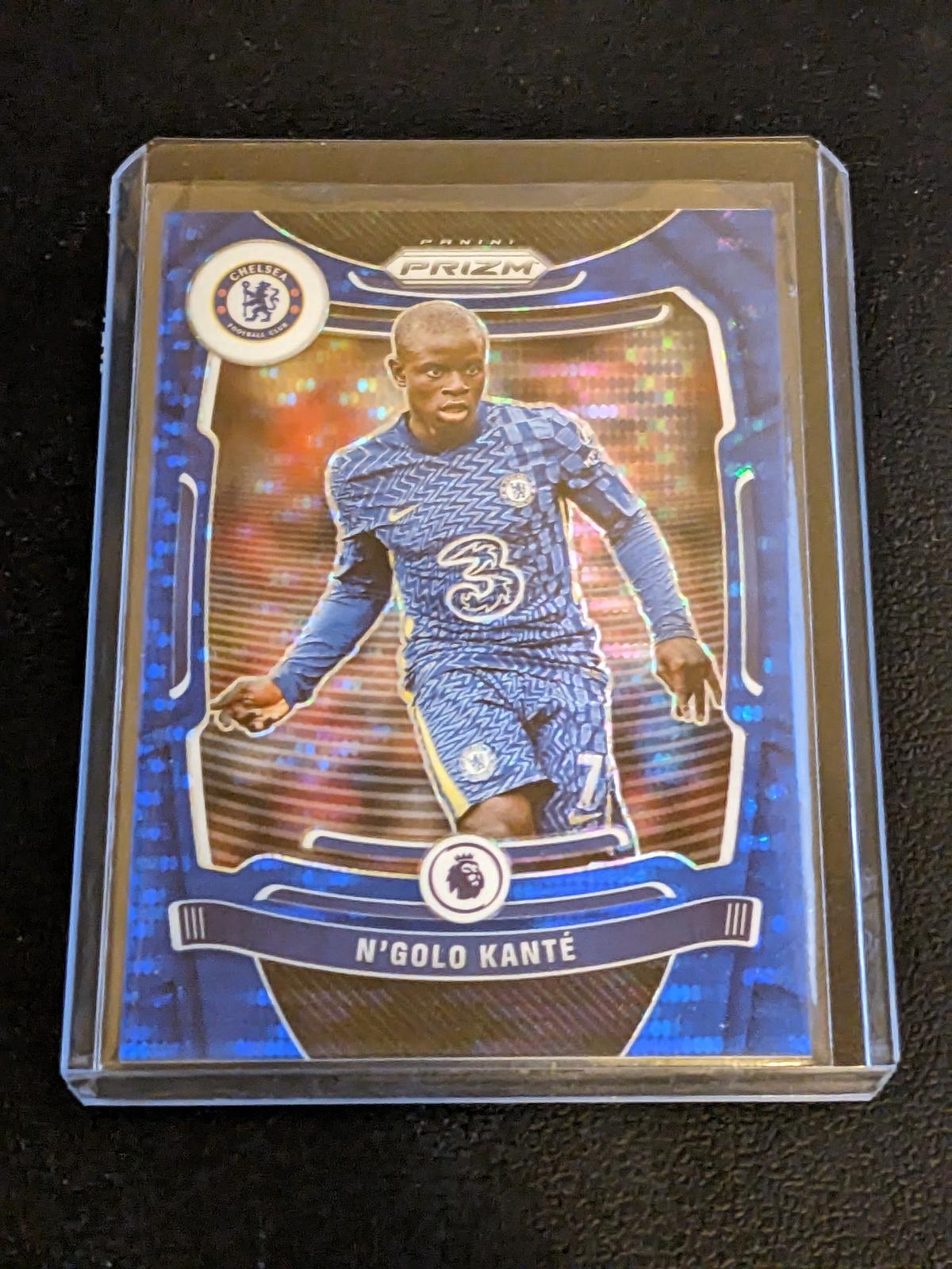 144/199 SP 2021-22 EPL PL Panini Prizm Premier N'Golo Kante Blue Breakaway