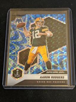 2021 Panini Mosaic Super Bowl MVPs Reactive Blue Prizm Aaron Rodgers #289