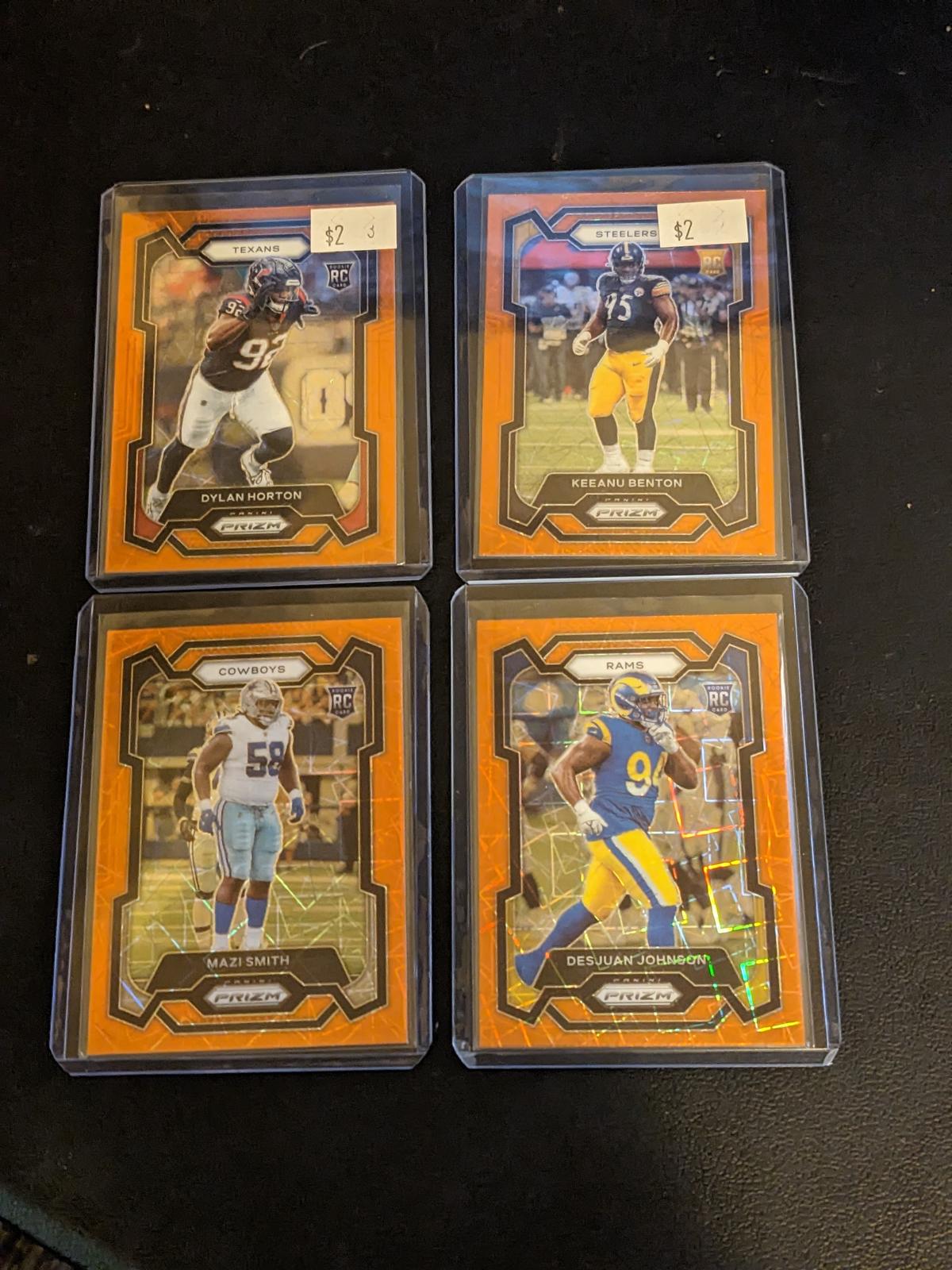 x4 2023 Panini Prizm nfl orange prizm card lot rookies