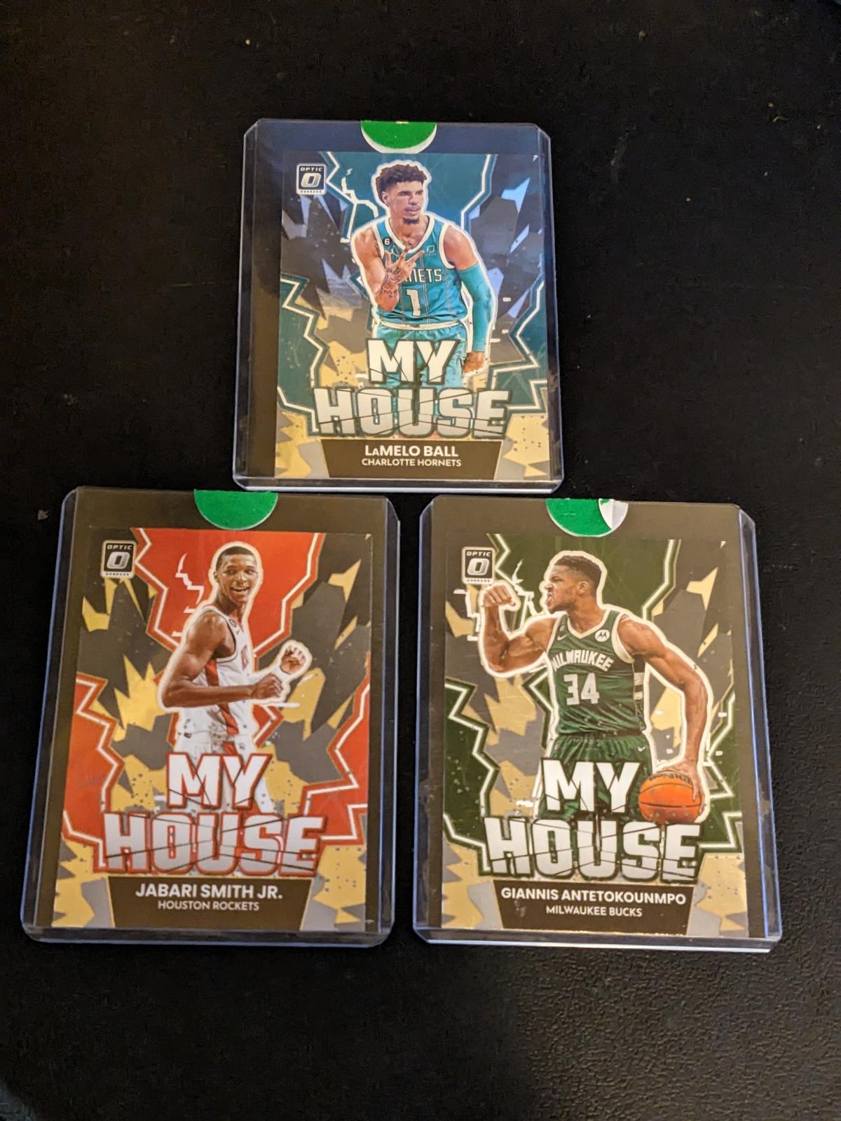 x3 2022 Donruss my house nba lot; Giannis Antetokounmpo / jabari smith jr/ lamelo ball