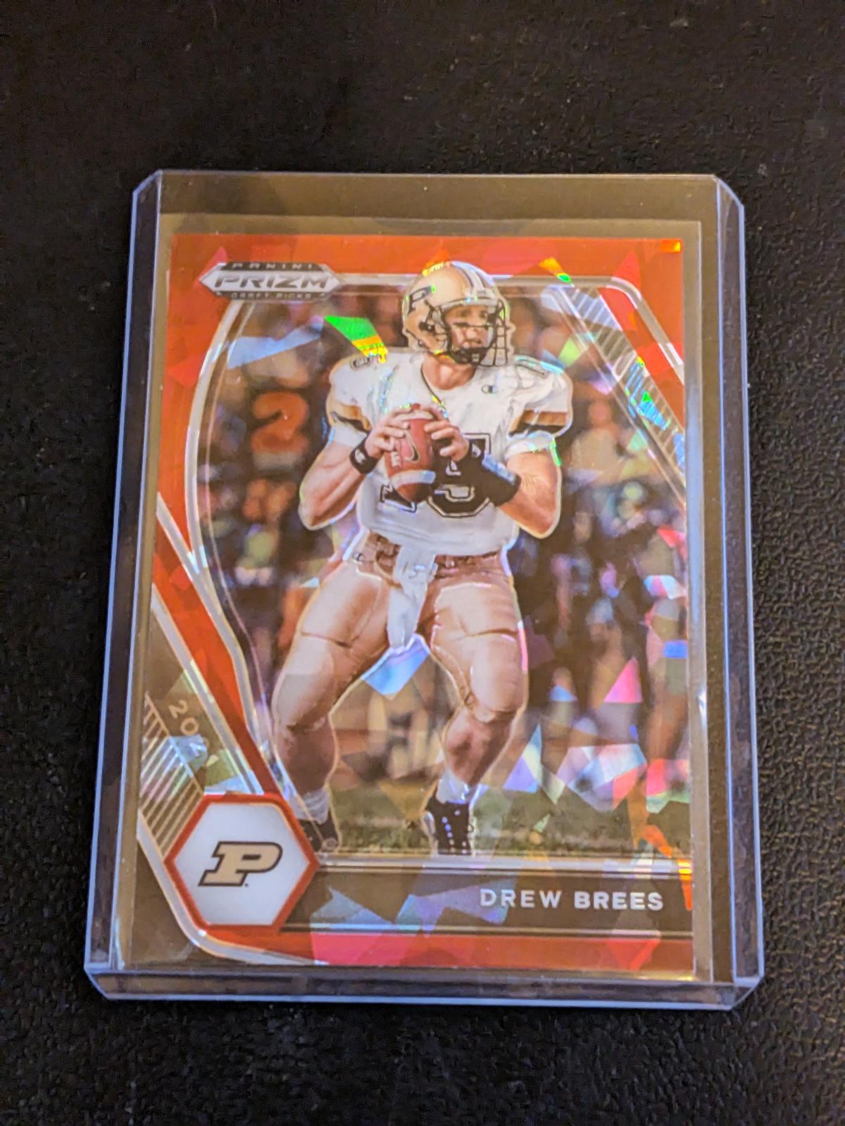 Drew Brees 2021 Panini Prizm red cracked ice prizm