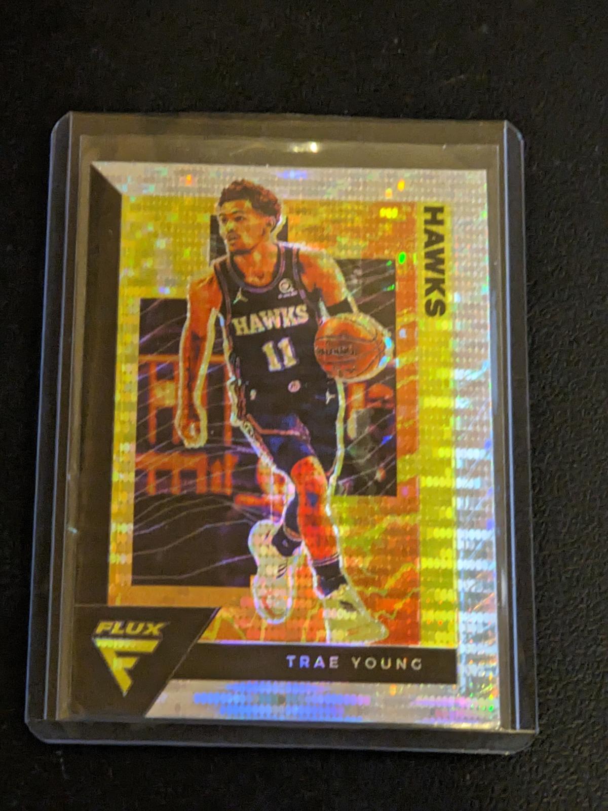 2020-21 Panini Flux Trae Young Silver Pulsar Prizm Card #1 SP NBA Atlanta Hawks