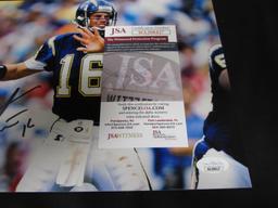 RYAN LEAF SIGNED 8X10 PHOTO CHARGERS JSA