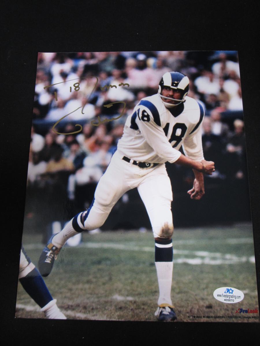 ROMAN GABRIEL SIGNED 8X10 PHOTO RAMS COA