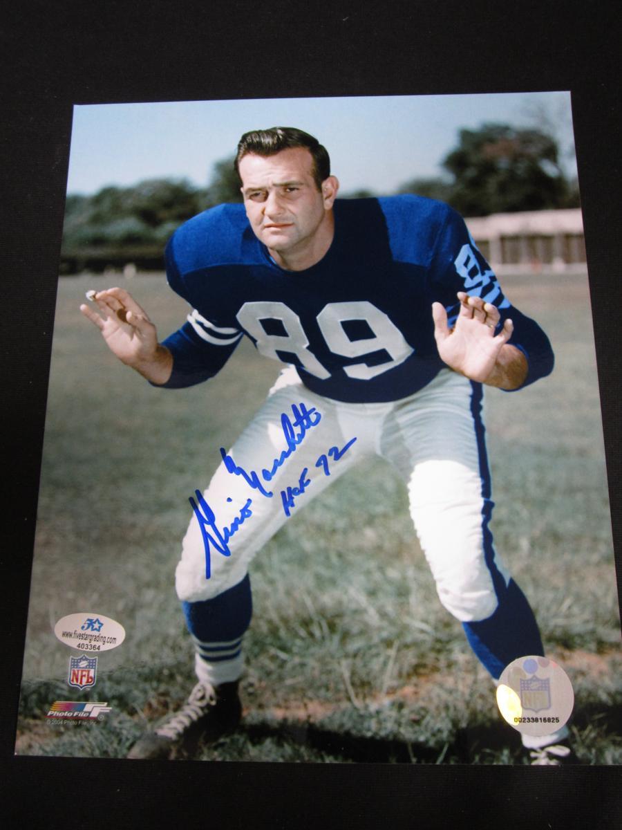 GINO MARCHETTI SIGNED 8X10 PHOTO COLTS COA