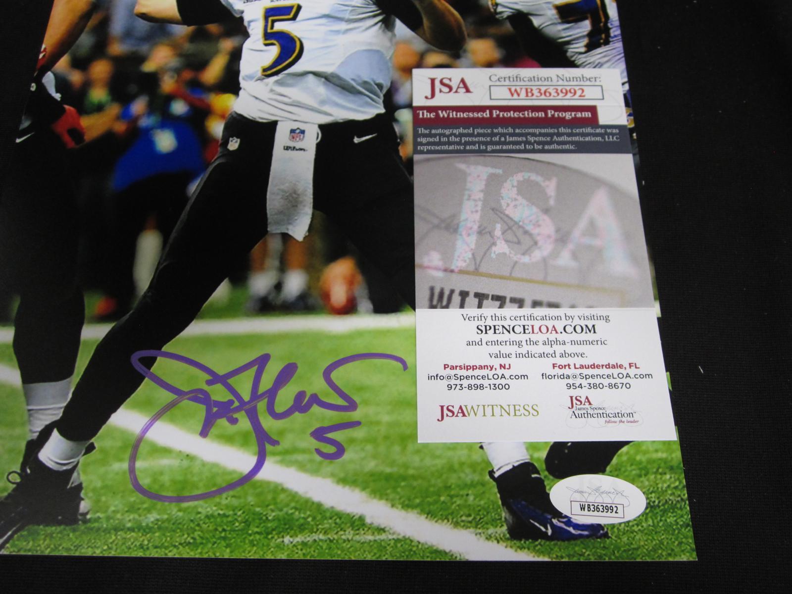 JOE FLACCO SIGNED 8X10 PHOTO RAVENS JSA