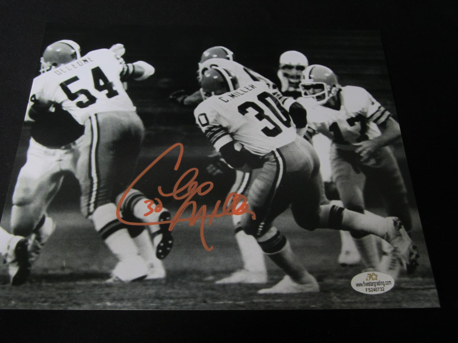 BROWNS CLEO MILLER SIGNED 8X10 PHOTO COA