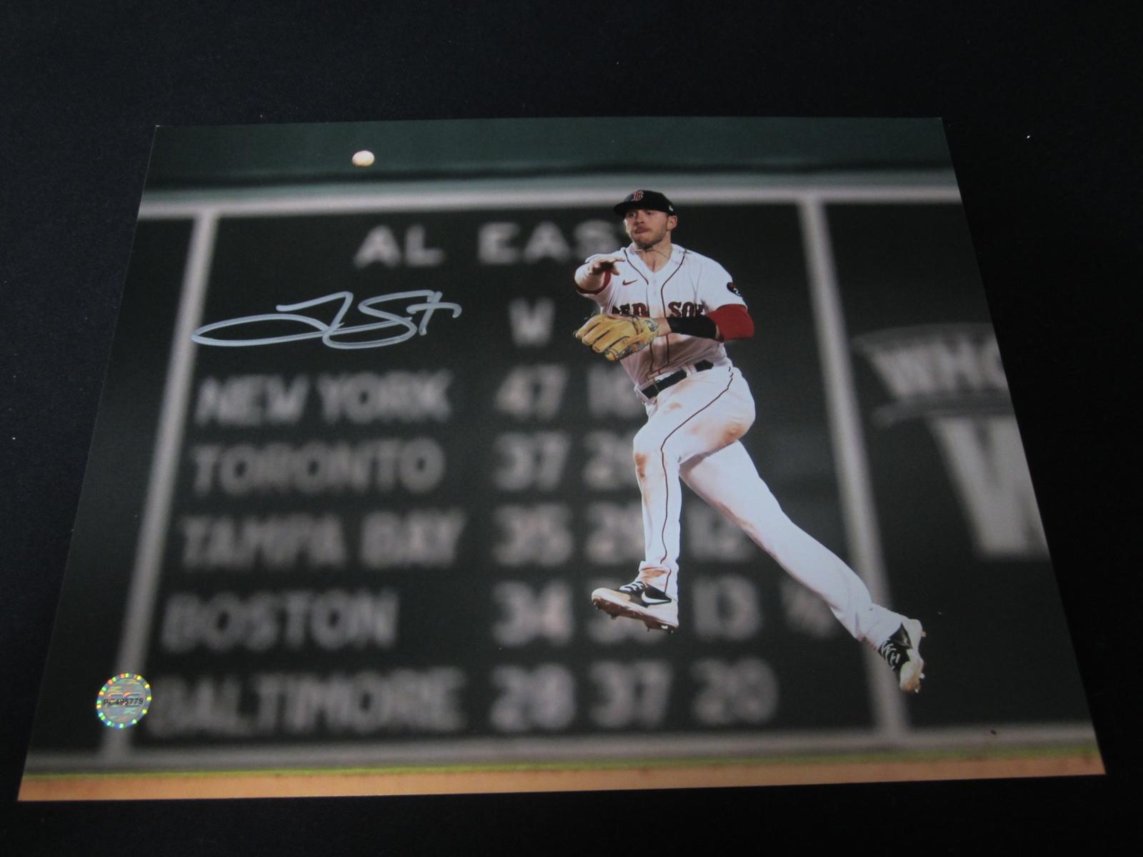 TREVOR STORY SIGNED 8X10 PHOTO RED SOX COA