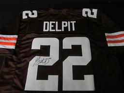 BROWNS GRANT DELPIT SIGNED JERSEY JSA COA