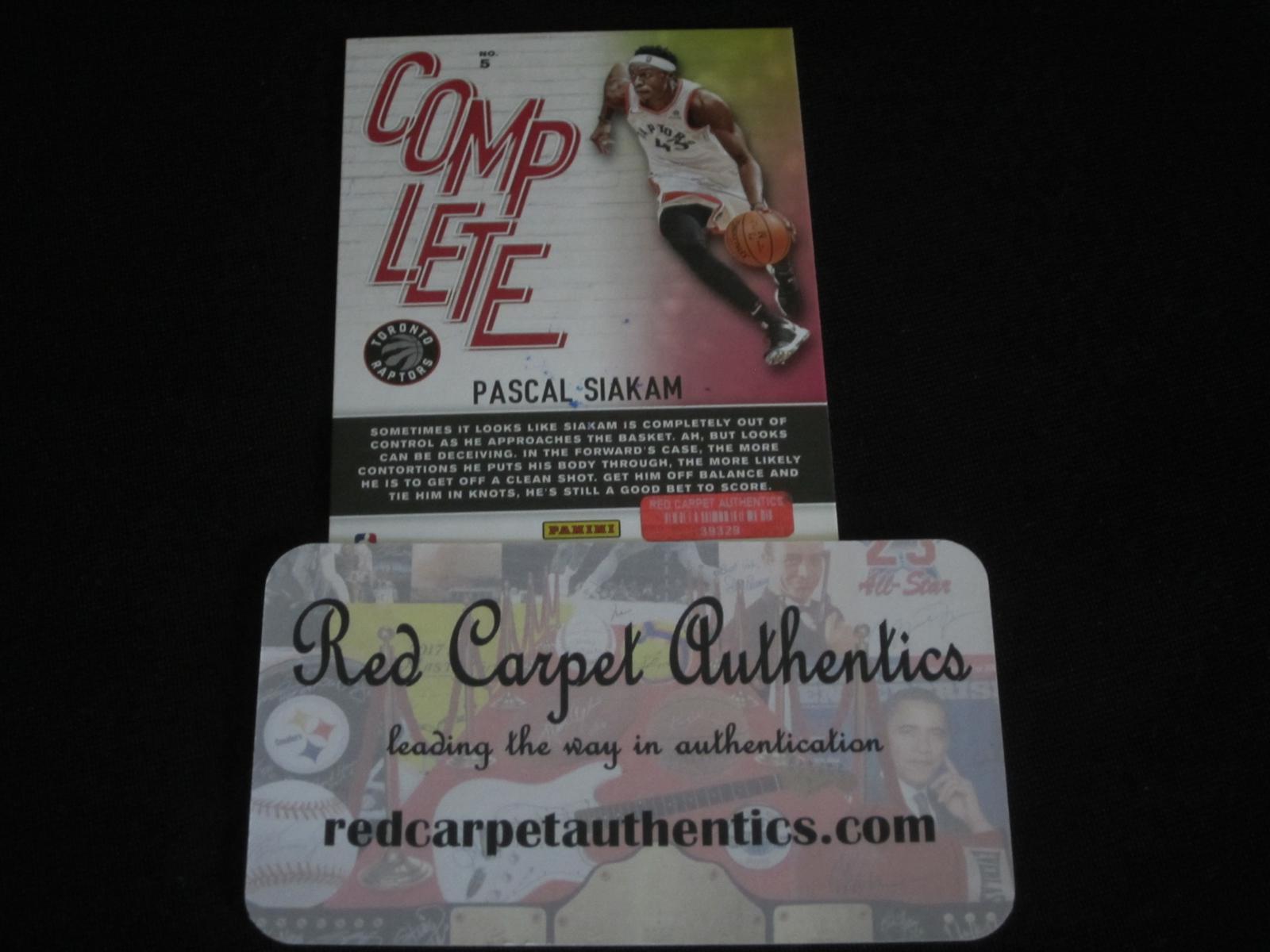 Pascal Siakam Signed Trading Card RCA COA