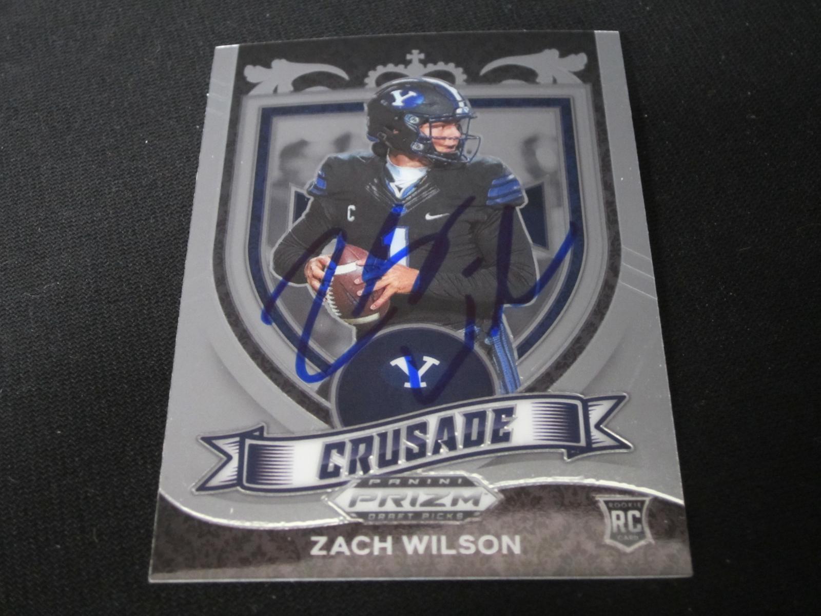 Zach Wilson Signed Trading Card RC COA Pros