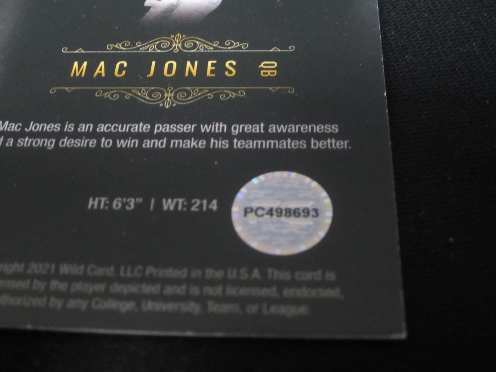 Mac Jones Signed Trading Card COA Pros
