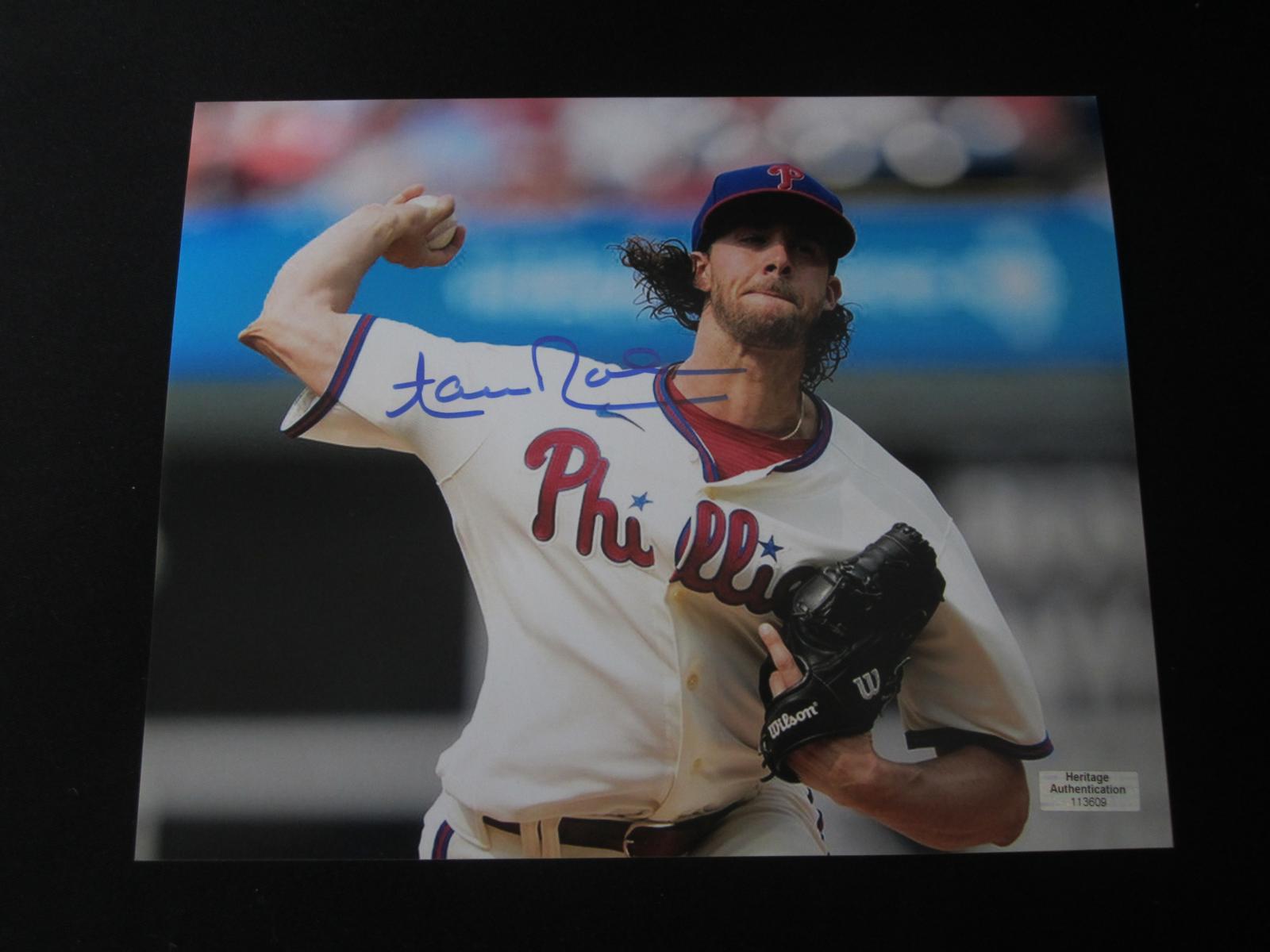 Aaron Nola Signed 8x10 Photo Heritage COA