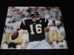 RYAN LEAF SIGNED 8X10 PHOTO CHARGERS JSA