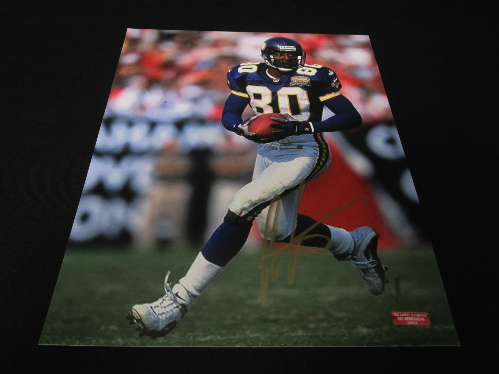 CRIS CARTER SIGNED 8X10 PHOTO VIKINGS COA