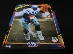 BARRY SANDERS SIGNED KENNER SLU POSTER COA