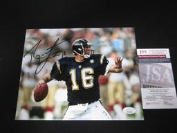 RYAN LEAF SIGNED 8X10 PHOTO CHARGERS JSA COA