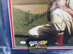 FRAMED TED WILLIAMS SIGNED 8X10 PHOTO COA