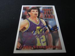 1993 TOPPS JOHN STOCKTON AUTOGRAPH COA