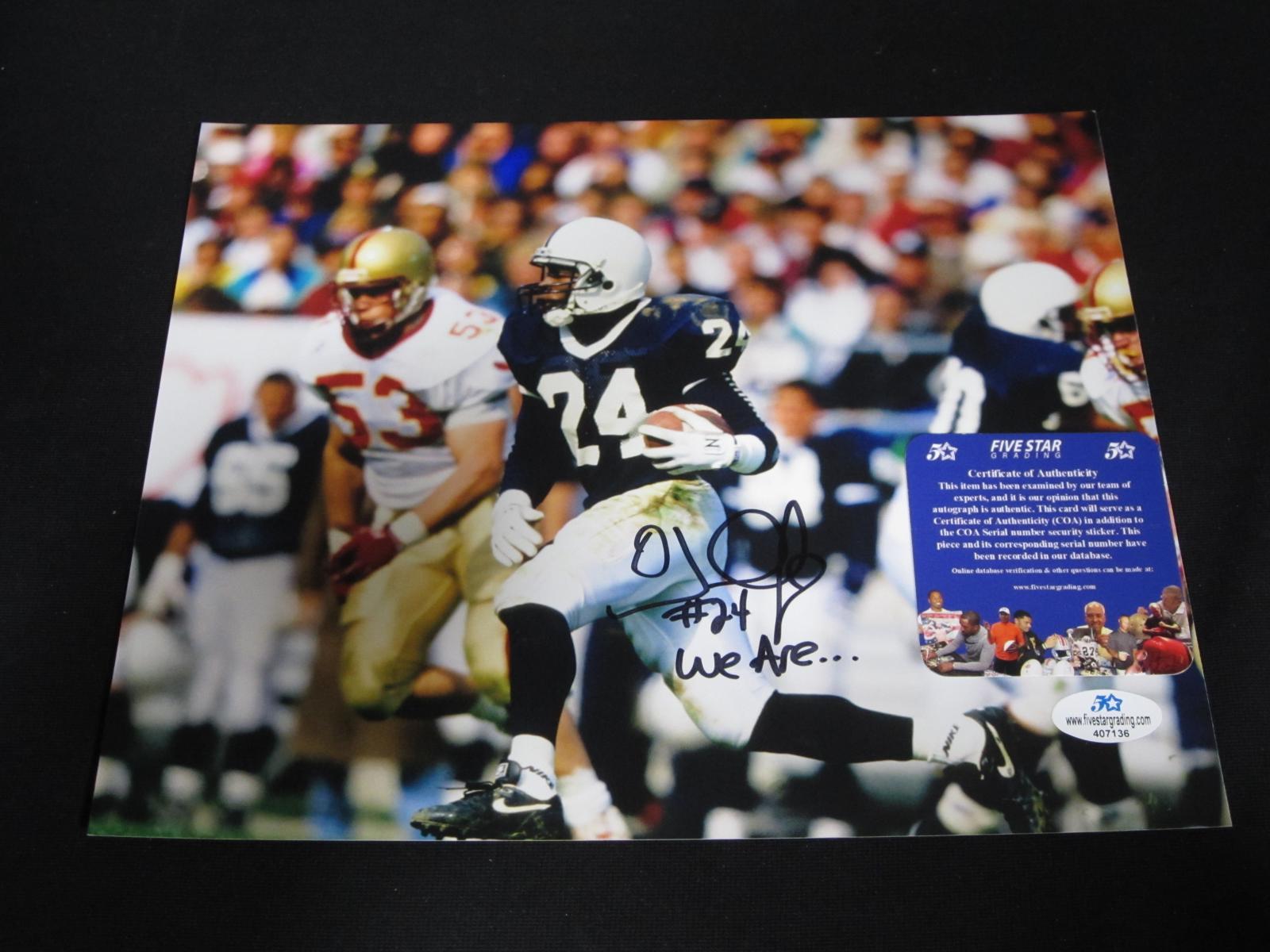 OJ MCDUFFIE SIGNED 8X10 PHOTO COA PENN STATE