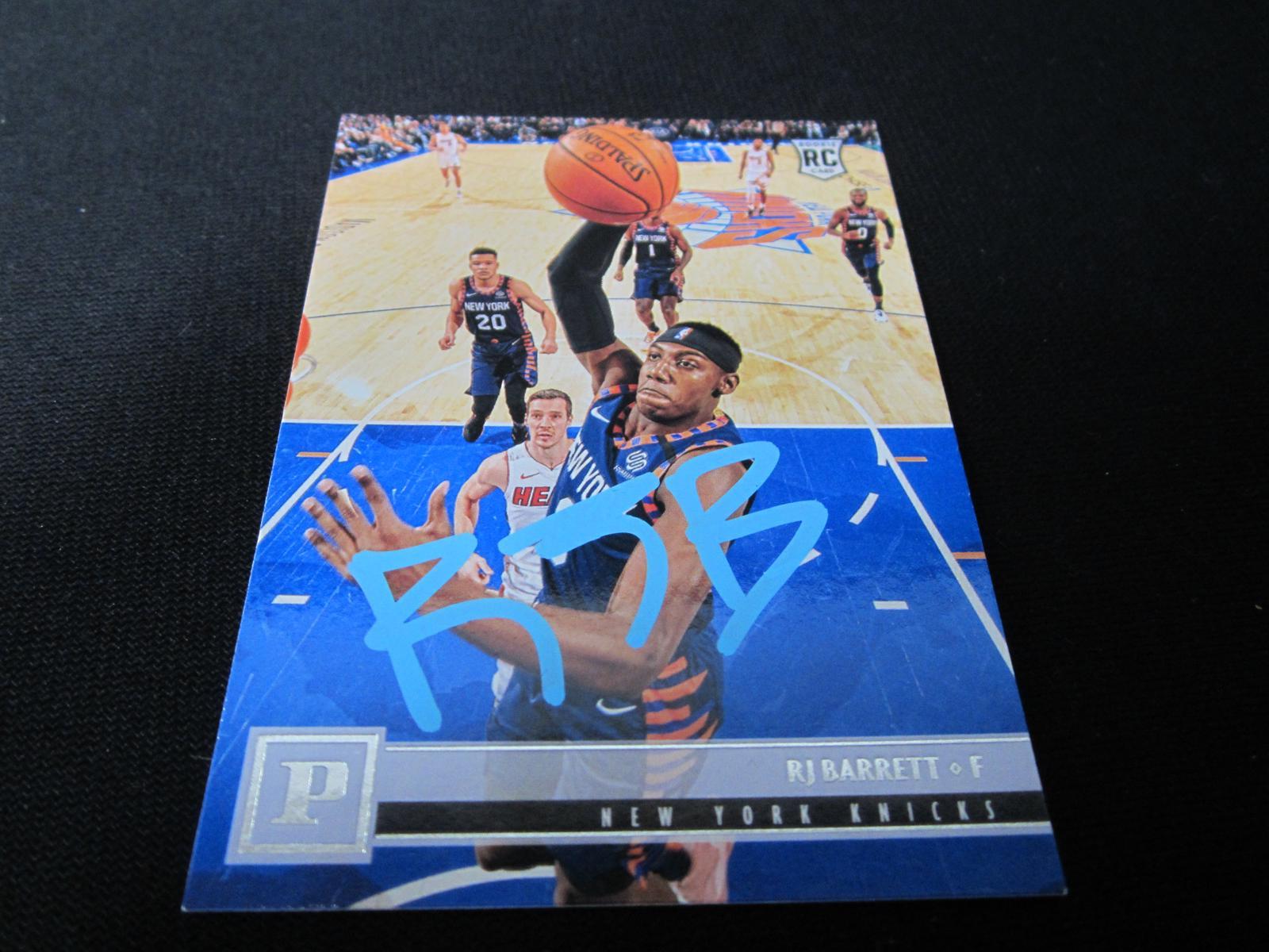 RJ Barrett Signed Knicks Sports Card RC W/Coa