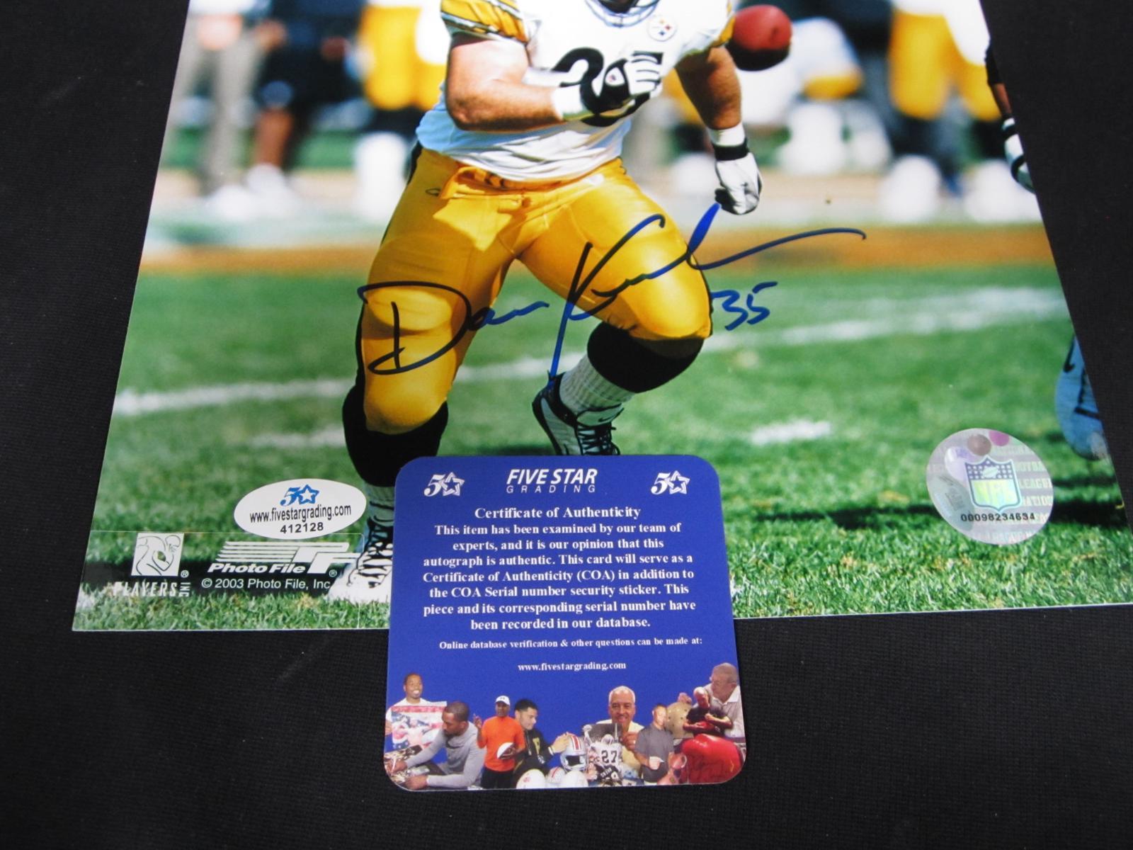 DAN KREIDER SIGNED 8X10 PHOTO STEELERS COA