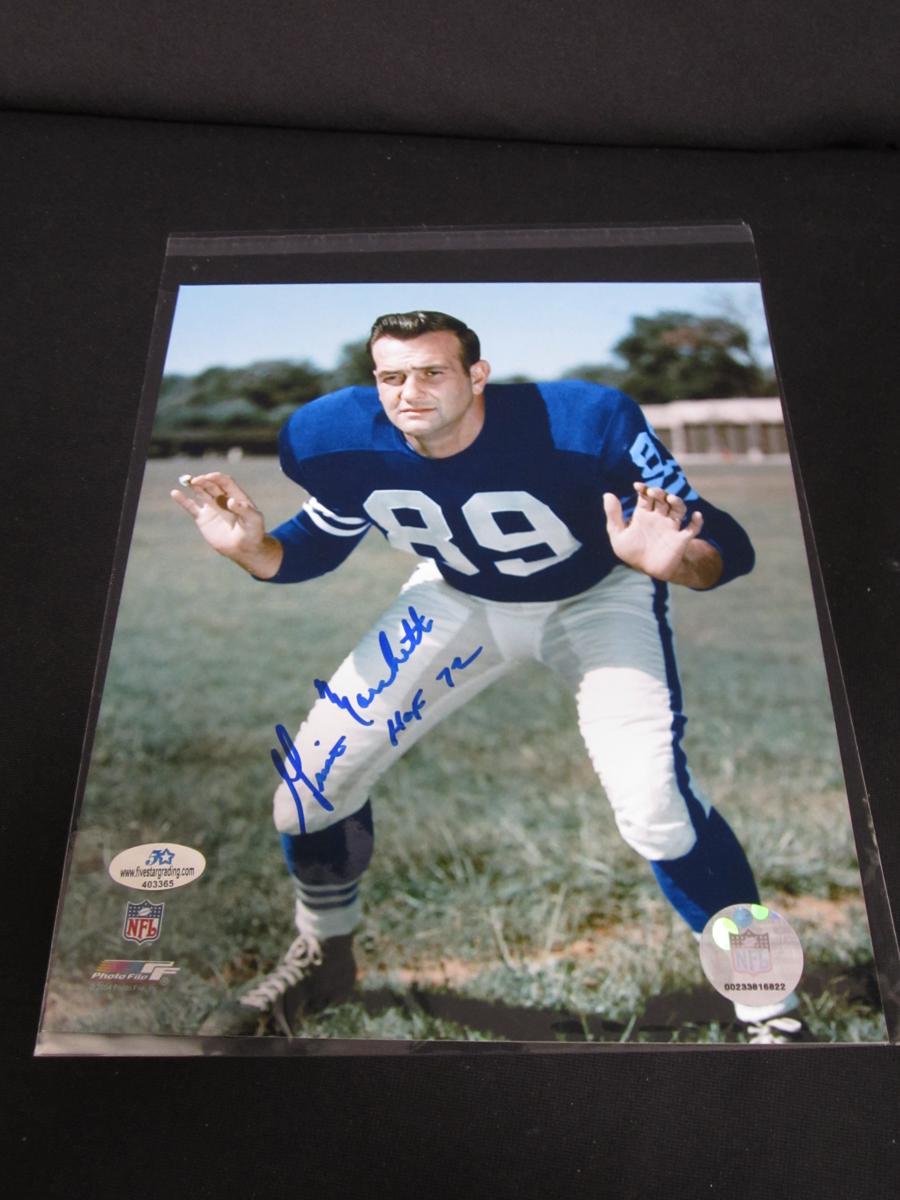 GINO MARCHETTI SIGNED 8X10 PHOTO COLTS COA