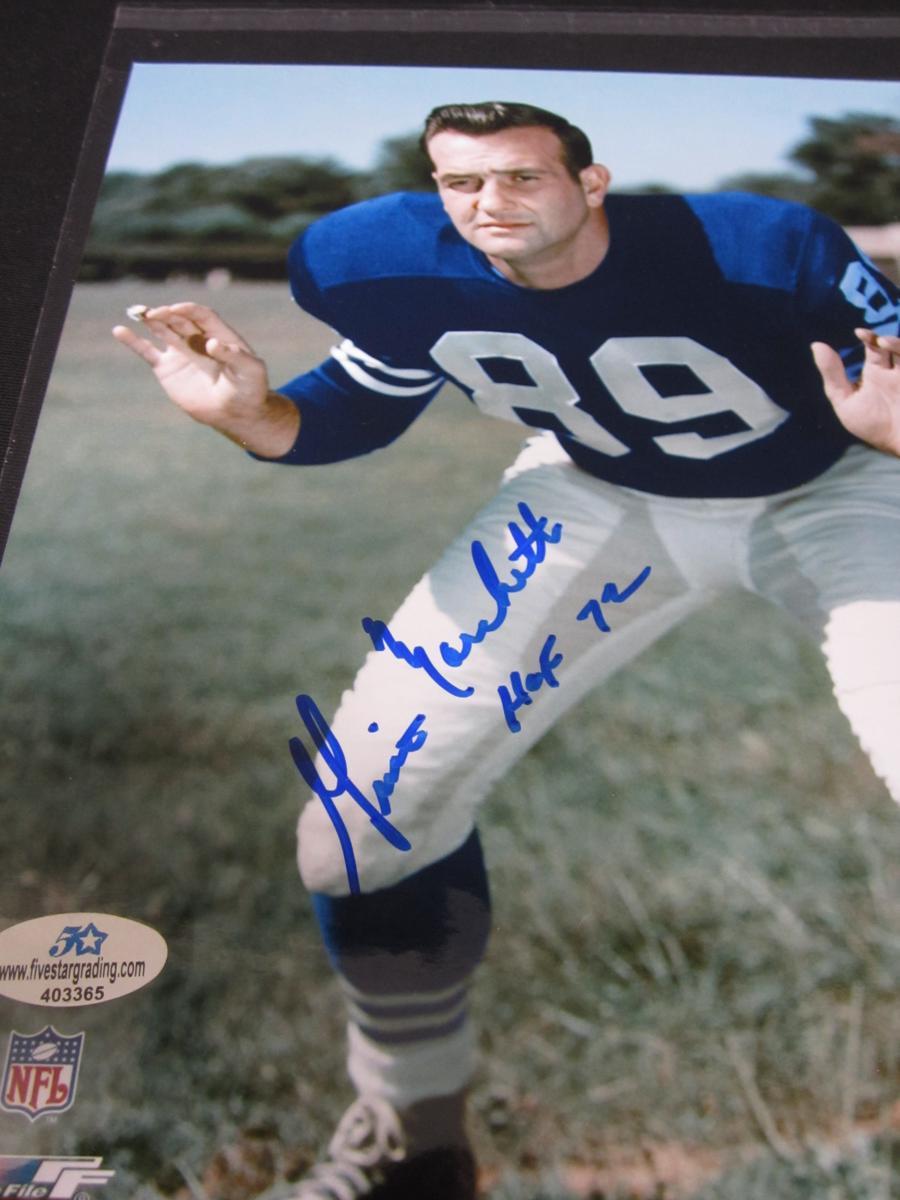 GINO MARCHETTI SIGNED 8X10 PHOTO COLTS COA