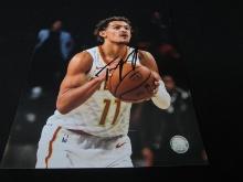 TRAE YOUNG SIGNED 8X10 PHOTO HAWKS COA