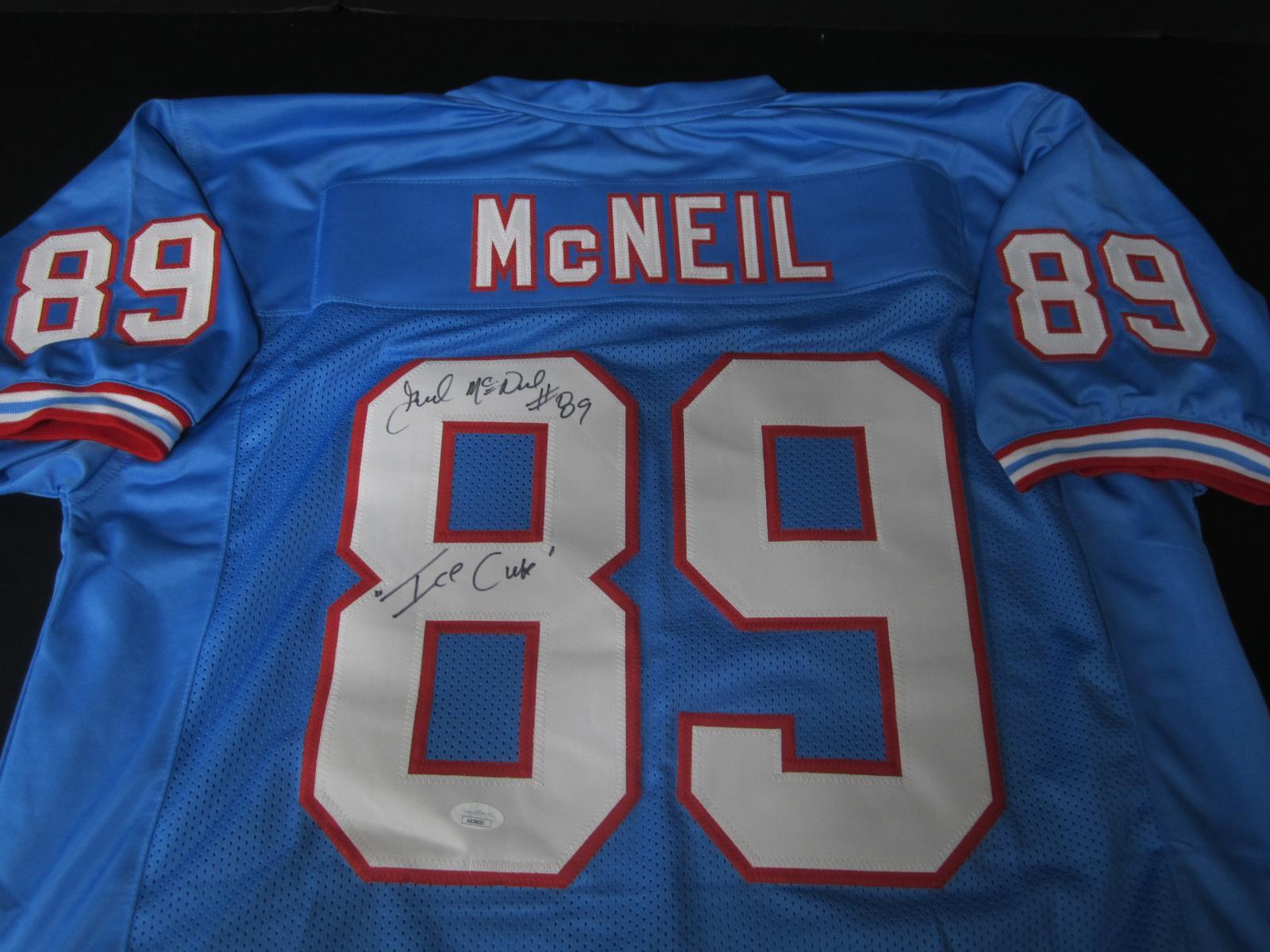 OILERS GERALD MCNEIL SIGNED JERSEY JSA COA