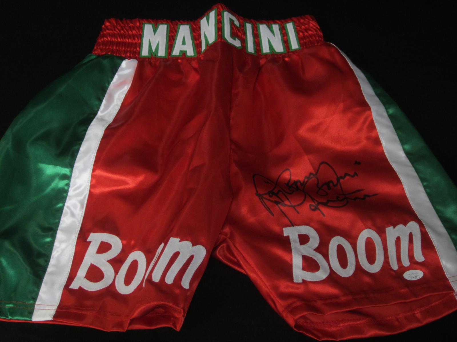 RAY MANCINI SIGNED BOXING TRUNKS JSA COA