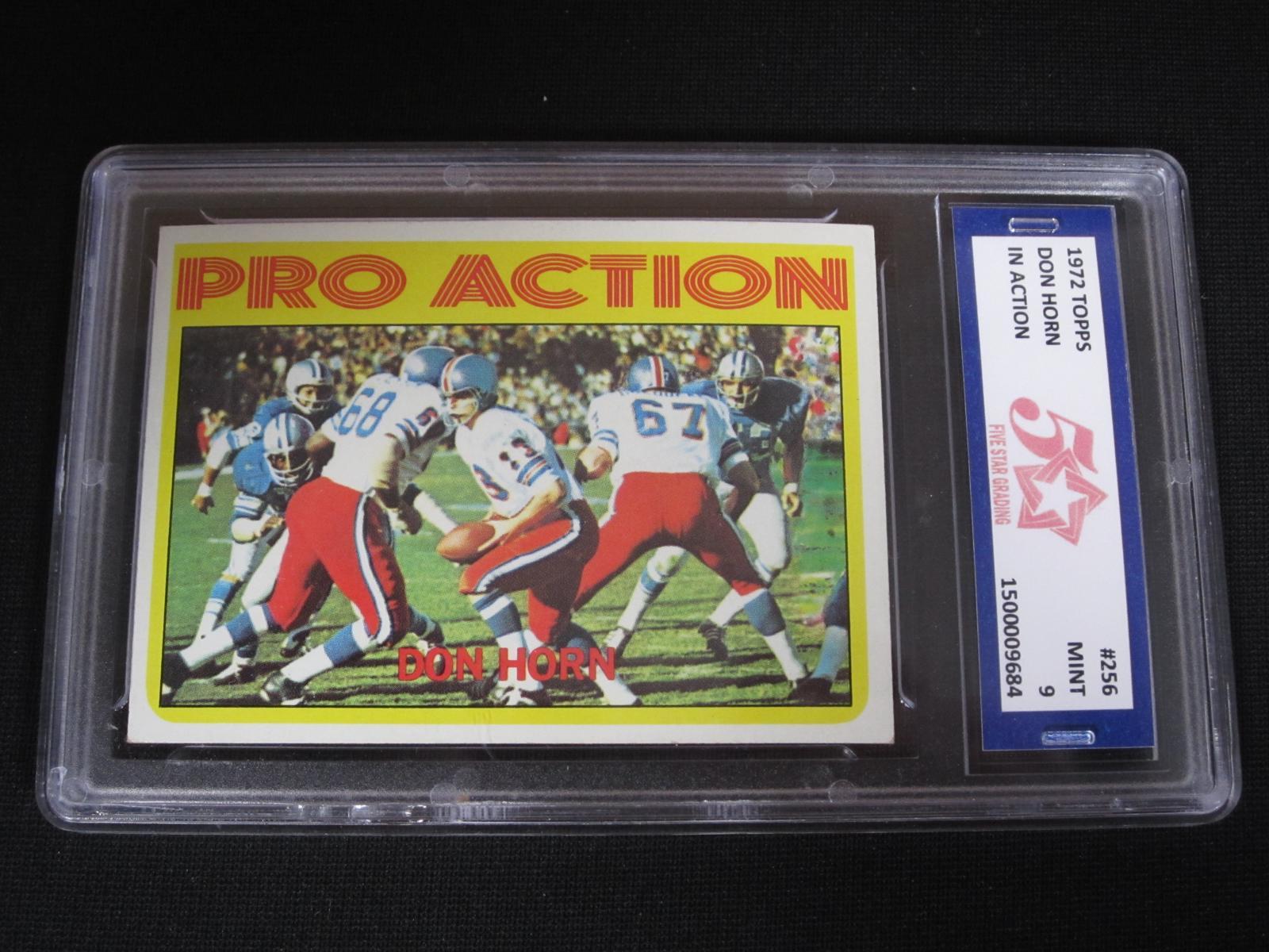 1972 TOPPS #256 DON HORN PRO ACTION FSG MINT 9