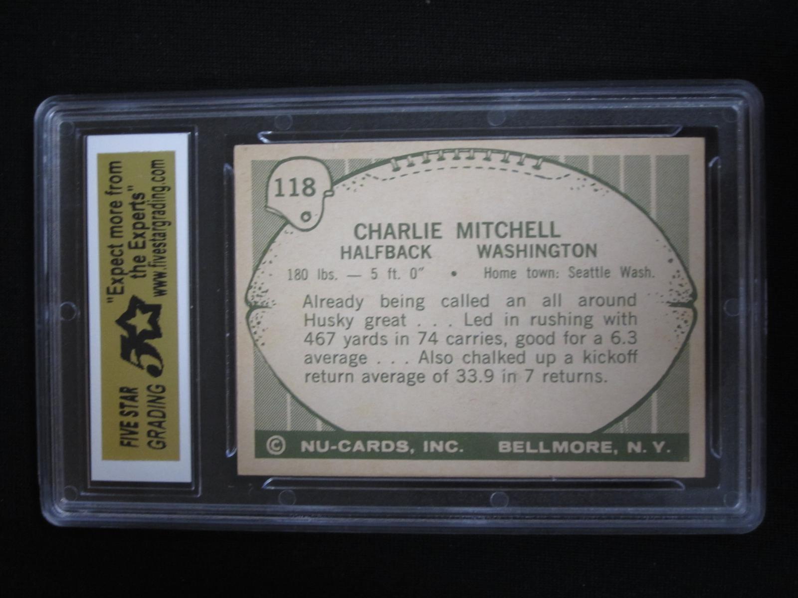 1961 NU-CARD #118 CHARLIE MITCHELL FSG MINT 9