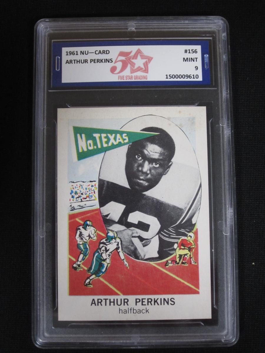 1961 NU-CARD #156 ARTHUR PERKINS FSG MINT 9