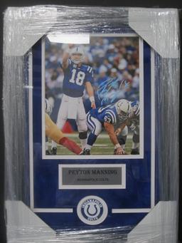 Peyton Manning Signed Framed 8x10 COA Pros