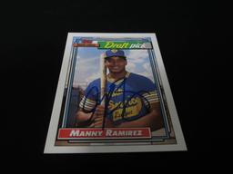 1992 TOPPS MANNY RAMIREZ AUTOGRAPH RC COA