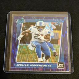 2021 PANINI DONRUSS OPTIC JERMAR JEFFERSON RC PURPLE SHOCK RATED ROOKIE #296 SSP