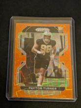 2021 Panini Prizm Orange Lazer Prizm Payton Turner #379 RC Rookie Card