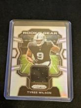 2023 Panini Prizm Tyree Wilson ROOKIE GEAR SILVER MEM PATCH #RG-TW Raiders RC