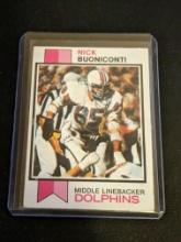 1973 Topps Football Cards Nick Buoniconti HOF Miami Dolphins #214