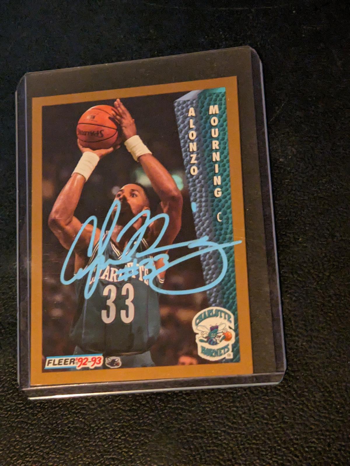 Alonzo Mourning autographed card w/coa