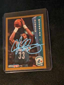 Alonzo Mourning autographed card w/coa
