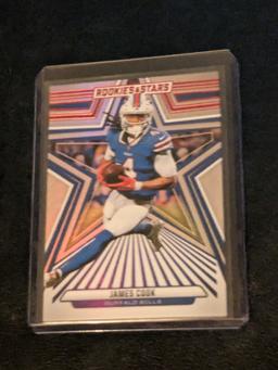 James Cook 2024 Panini Rookies and Stars Longevity Holo red foil #13