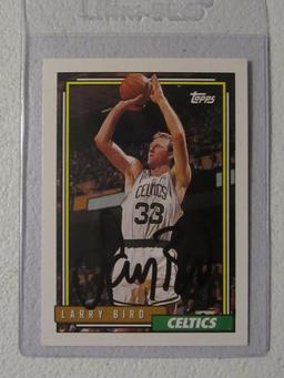 LARRY BIRD SIGNED CARD WITH COA CELTICS