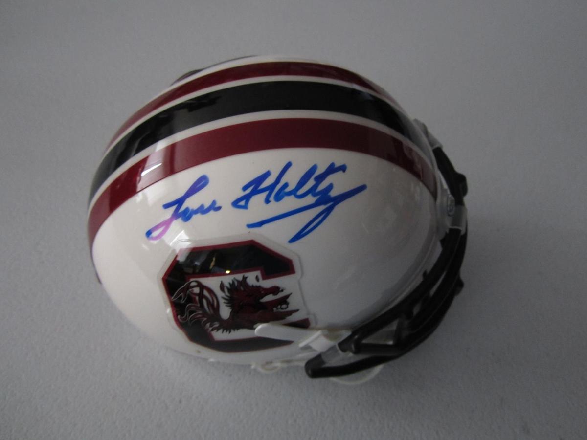 LOU HOLTZ SIGNED MINI HELMET WITH COA