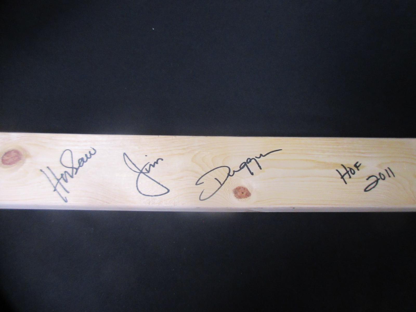 HACKSAW JIM DUGGAN SIGNED 2X4 WITH FSG COA