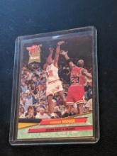 1992-93 FLEER ULTRA #293 HAROLD MINER ROOKIE w/ MICHAEL JORDAN