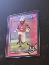 2021 -22 Bowman U #59 Pink Chrome Refractor Rakim Jarrett 1st Bowman Maryland
