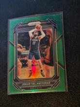 Jonas Valanciunas 2022-23 Panini Prizm Green Prizm #219 Refractor Card Pelicans