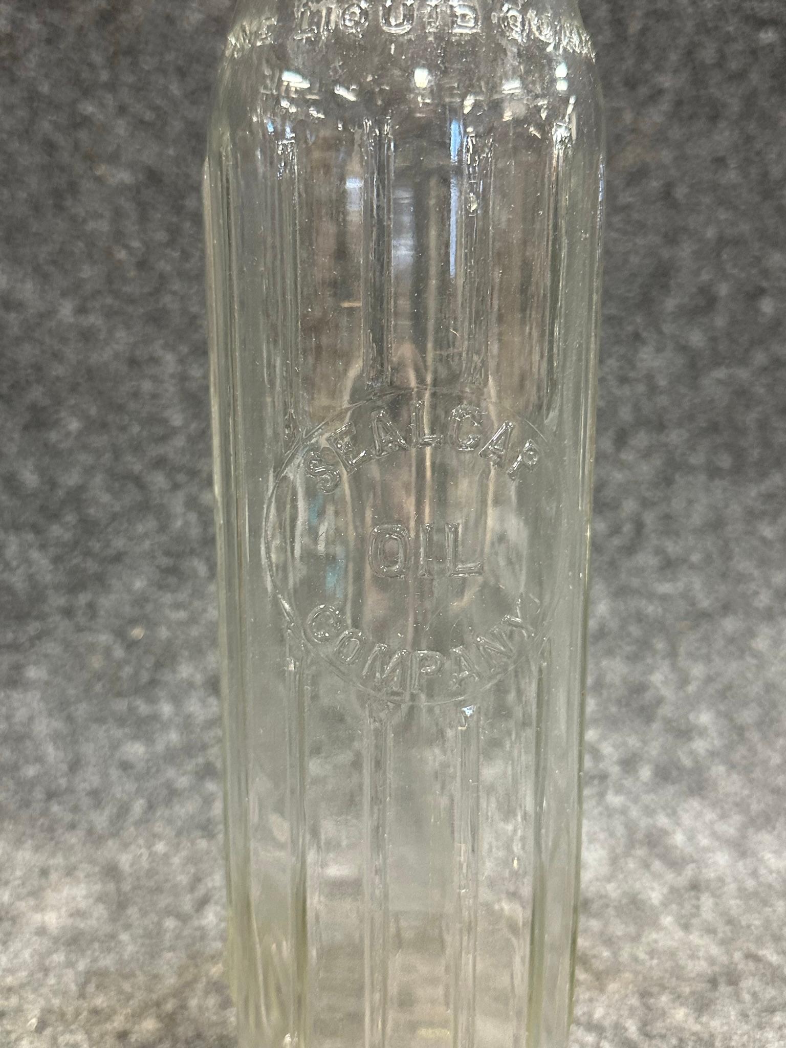 Pair Glass Oil Bottles Sealcap  T Rokeach Brooklyn